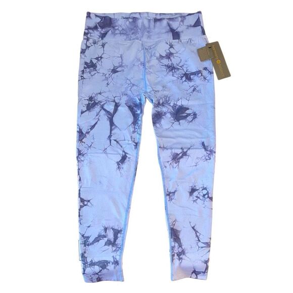 Harmony Balance Workout Yoga Leggings Purple Blue Space Tie Dye Women’s Size XL - Picture 2 of 10
